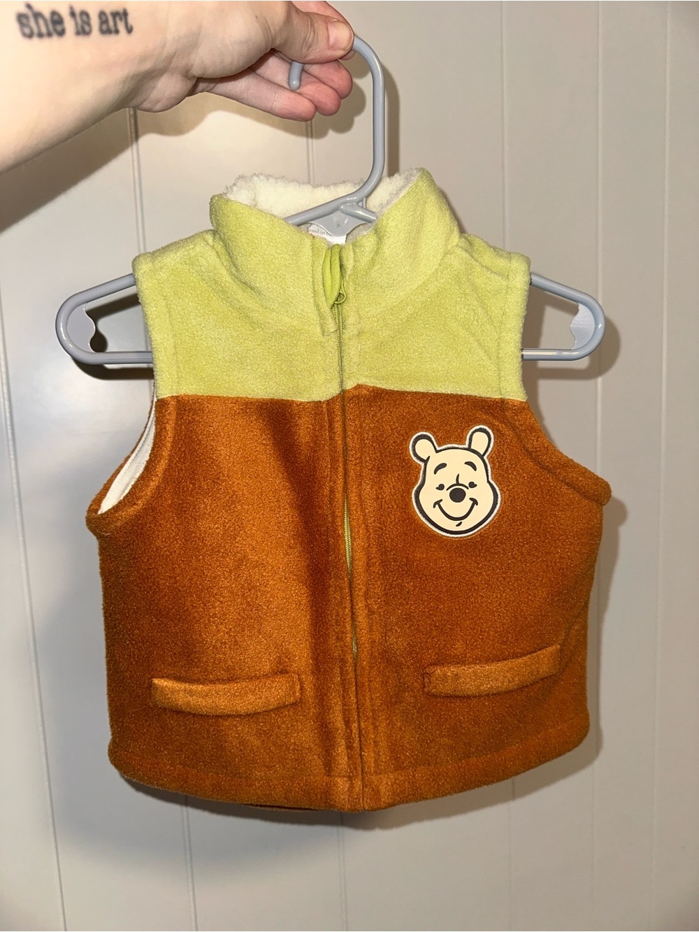 Disney Winnie the Pooh Fleece Vest - Lime Green & Brown